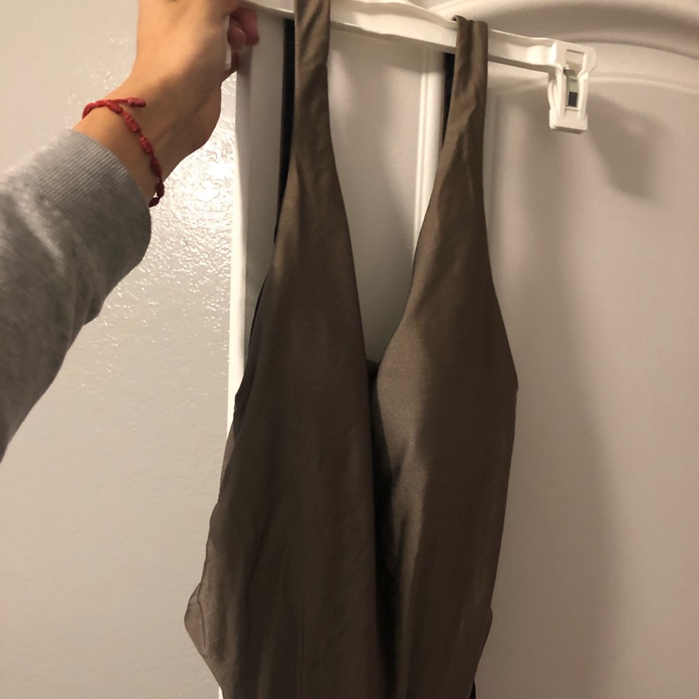 Reversal black one piece swimsuit